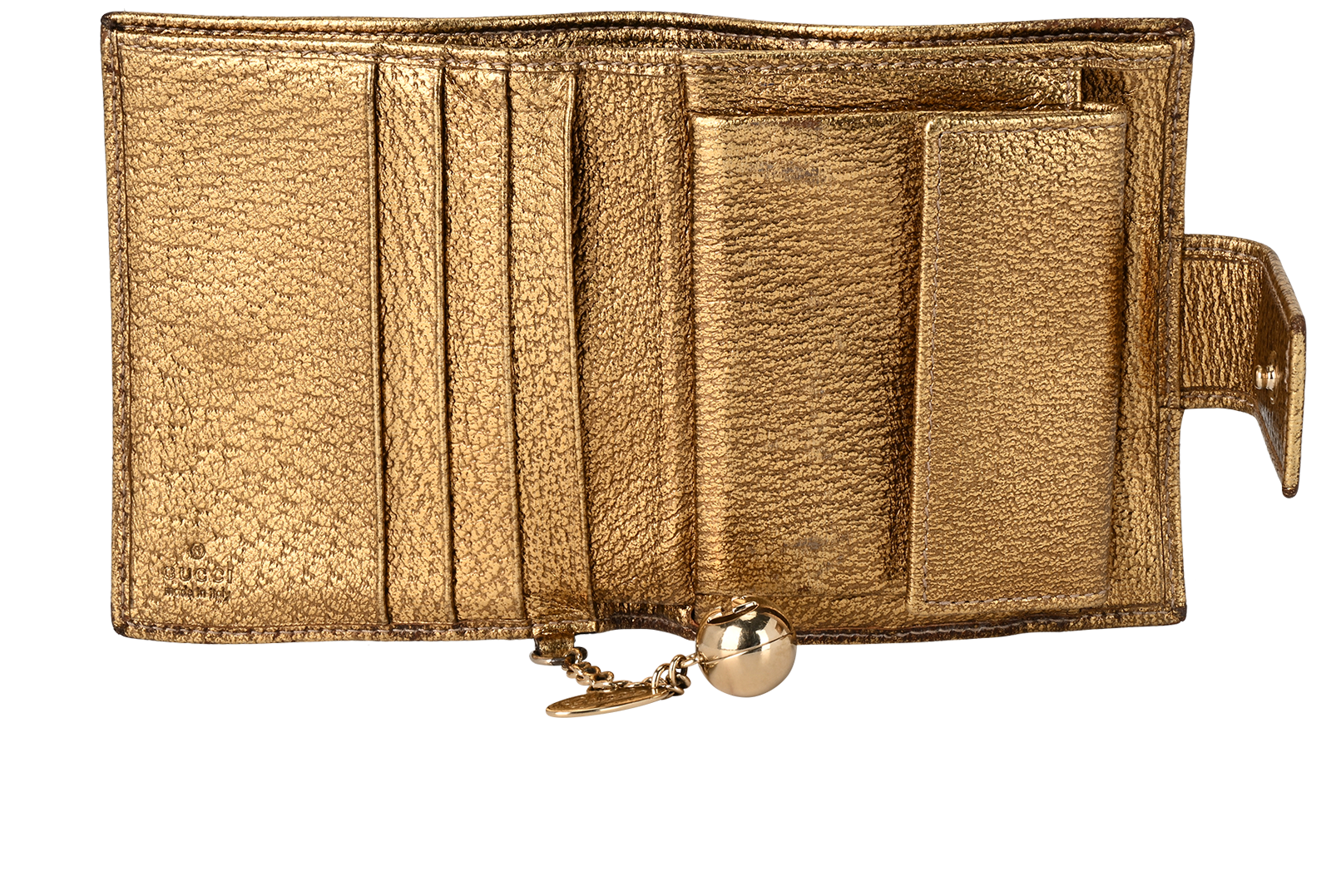 Gucci GG Charm Wallet, &pound;190, Accessories, Gold, Canvas/Leather, Other view